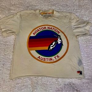 Cropped aviator nation Austin T-shirt